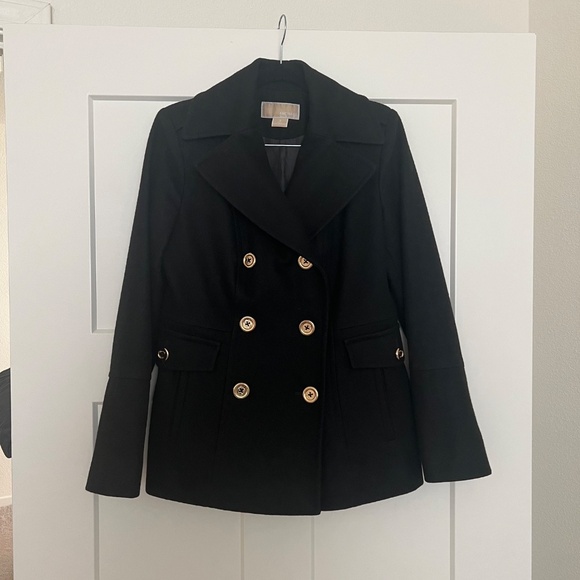 Michael Kors Black Pea Coat - Size Small - Picture 2 of 8